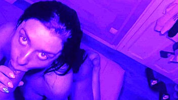 blowjob and creampie with monster cock in blue room 😈