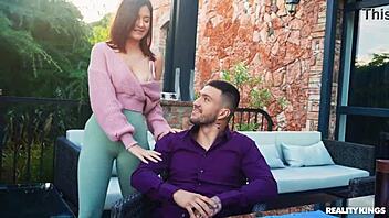 she's cheating with her business partner. reality kings captures the hot scene.