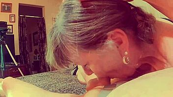 Granny Blue sucks your cock in personal POV
