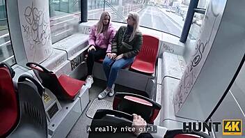 Hunt4K Lesbian Fucks New Landlord Outdoors