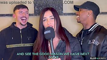 Street interview turns into a hardcore amateur threesome with BBC action