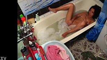 Barely legal step-sister caught on hidden cam in solo action