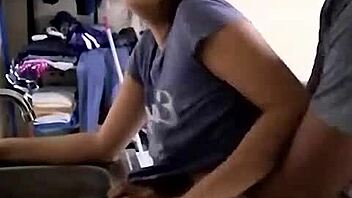 Beautiful Mexican girl washing dishes caught intimately