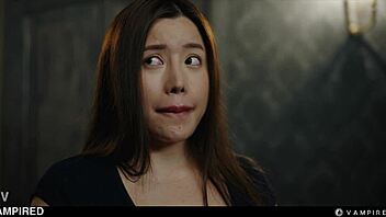 vampire lesbian threesome with emiri, maria nagai, and josephine jackson in halloween cosplay