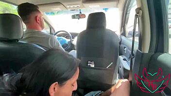 Latina Teen Flashes While Stepmom Watches in Wild Car Ride Scene.