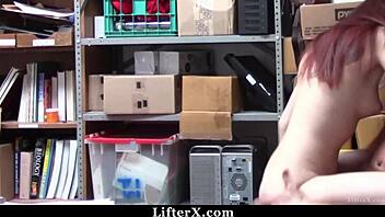 angry security officer shows iron fist to thief lifterx