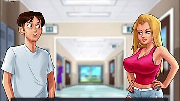 Big tits encounter monster cock in Summertime Saga scene