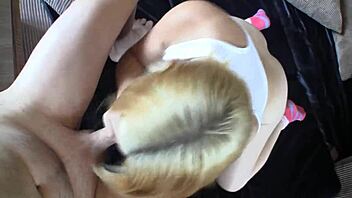 My new sexy employee shows off in stockings for homemade pov action