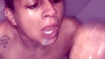 Milf sucks master's big black cock deep