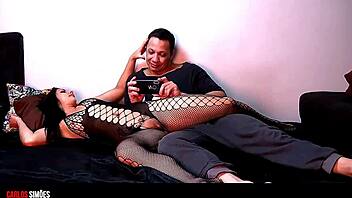 Sexy Brazilian Morena in Lingerie Teases Her Hung Boyfriend! Wow!