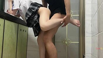 Sexbaobao gets roughly fucked while on a phone call in dorm