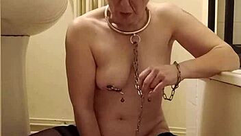 Training with dildos as French milf flashes in 2024 session