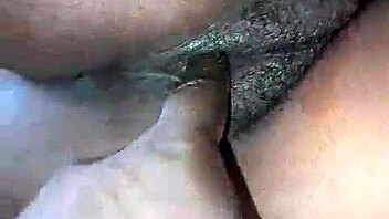 Playing with my beautiful landlady's fat, wet pussy at home, so sweet and homemade