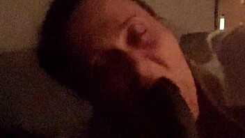 Blue-eyed midget babe deepthroats a massive black cock with pure hunger