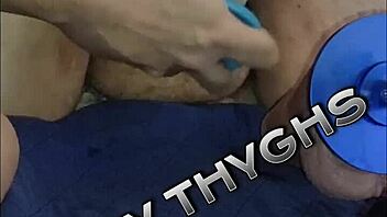 Fat Slut MistyThyghs Fucked with Huge Dildo! Creamy Cunt Massage!