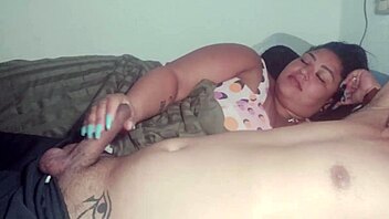 Latina Sister Swallows While Mom Watches Tv