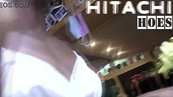 rina arems masturbates with hitachi wand in car