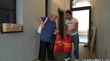 Old lady picked up a young boy and had sex with him in every position