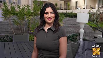 Laury the Hot Brunette Milf Gets Nailed by Two Studs