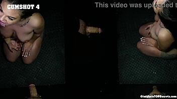 Jay swallows eight cumshots at the gloryhole, what a liquid lunch 😋💦