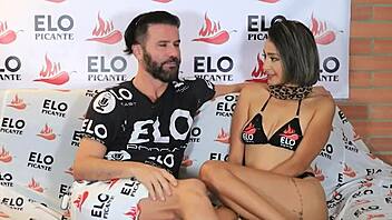 Gigi damesco in colombian casting interview showing big natural tits before spicy room