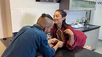 stepbrother bangs me hard in kitchen, fills me with cum - allison sweet 😘