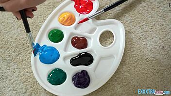 adorable teen beauty laya rae meets hung dude gi joey for some fun time