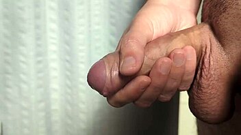 Cumshot in MORNING LIGHT, close-up homemade solo action in early dawn