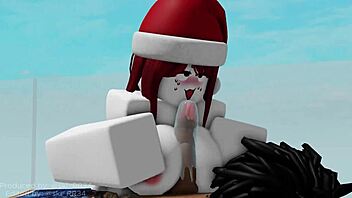 Red haired whore takes big black cock deep in her pussy and ass