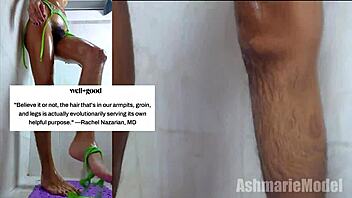 Latina Oils Wet Hairy Pussy Close Up