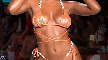 admire the ebony model's curvy figure and big ass