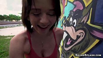 Hairy Riley Jean Bends Over for Monster Cock Outdoors