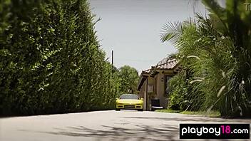 ebony milf misty stone washes car with nude teen gfs