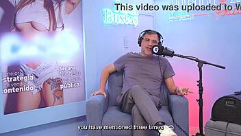 Cristina Vega, Latina model, rides fuck machine hard on podcast