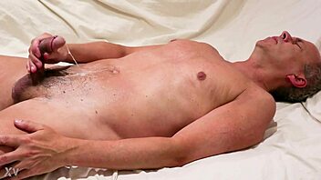 imagine a guy stroking his pierced dick to a massive cumshot orgasm