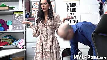 glamorous milf tia cyrus caught shoplifting by officer