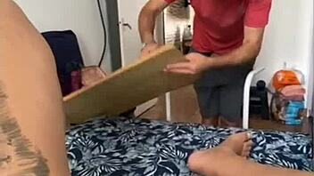 Feeling intense passion with hired chubby husband