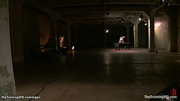 Busty Blonde's Intense Submission Sucking Huge Dick While Tied Up And Choked In BDSM Group