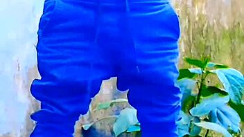 small cock sissy gets wild with outdoor piss play