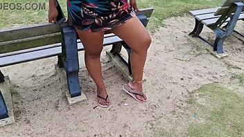 showing off my wife’s hairy pussy on the street, beach, everywhere for all to see