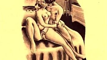 Vintage Erotic Illustration Showcases Hairy Retro Antique Beauty