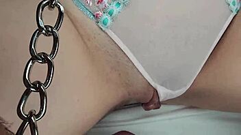 ellie nova gets leashed and cuffed in garage for big black cock creampie