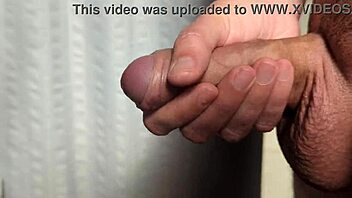 Cumshot in MORNING LIGHT, close-up homemade solo action in early dawn