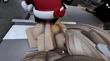 Two big tit sluts fuck hard after club