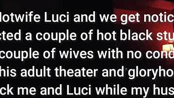 Helena Price here, Luci and I take on BBC at adult theater while voyeurs watch us!