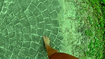 walking barefoot on streets and beach, dirty feet fetish
