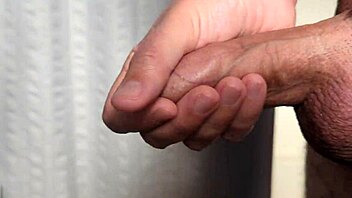 Cumshot in MORNING LIGHT, close-up homemade solo action in early dawn