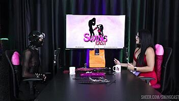 can ramona 69 and tifany rocha handle this sheer red lingerie swing cast bdsm group tease