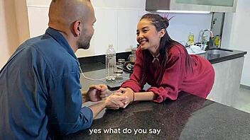 stepbrother bangs me hard in kitchen, fills me with cum - allison sweet 😘