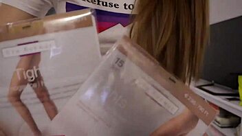 girl pops balloons in pantyhose and stockings